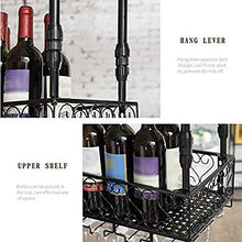Y DWAYNE Portabottiglie in Ferro a Parete, Portabottiglie da Vino sospeso a soffitto, Mensola - Portabottiglie da Appendere, Porta Calice, Portaoggetti Decorativo da Cucina da bar-120 * 25 cm