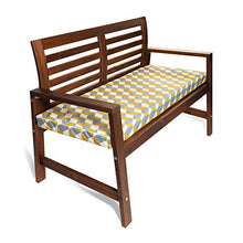 Celina Digby® - Cuscino impermeabile per panca da giardino a 3 posti, con imbottitura in morbida schiuma (144 x 54 x 6 cm), colore: Giallo cubo geometrico