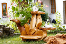 Windalf Naturale - Panchina per fiori con 4 ripiani Kalytta 78 cm, in legno di radice