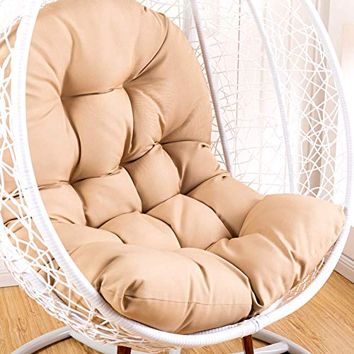 Yxxc Cuscino per Sedia Girevole con Cestino Rimovibile, Cuscino per Amaca sospesa, Cuscino in Rattan Senza Supporto, Cuscino per Sedia con Nido d'uovo Spesso Cachi 95x125 cm