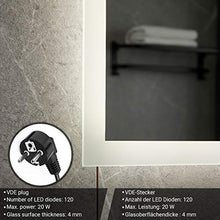 Aquamarin® Specchio a LED Rettangolare-CEE: A++, Controllo Tattile, Controluce 3in1 Bianca Fredda, Calda, Neutra, Orologio Digitale, Dimensione e Modello a Scelta-Specchio Retroilluminato, Bagno