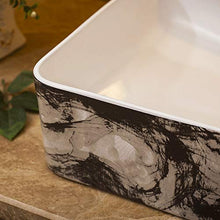 lilili Lavabo da Appoggio Lavabo Rettangolare in Stile Europeo Lavabo da Appoggio in Ceramica Jingdezhen Art Counter Top Lavello Antico in Porcellana 48x37x13cm (Color : No Accessories)
