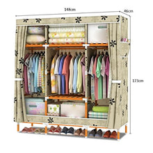LyMei Organizzatore di stoccaggio per Guardaroba Armadio in Tessuto in Legno massello a Prova di umidità Grande Armadio in Stoffa Oxford Organizzatore, 148 * 173 ** 45 cm,F