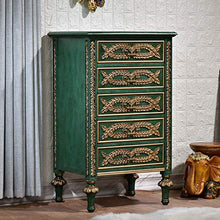 Cassettiere Cassettiera In Legno Massello In Legno Massello Cassettiera Camera Da Letto Cabinet Di Stoccaggio Luce Lusso Verde Retrò Cassettiera Cassettiera Semplice Armadietto Soggiorno Decorazione A