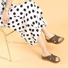 AFANG Sandali Zeppa Donna Casual Punta Tonda Piattaforma, Caviglia Comfort Estivo Scarpe Passeggio Antiscivolo, Tacco Cava Comfort Antiscivolo Moda Sandali,C,37