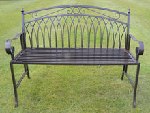 Garden Market Place Versailles-Panca da Giardino Pieghevole in Metallo, Finitura Bronzo Antico, Marrone, 119 X 86 X 42CM