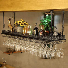 YWYW Portabicchieri in Stile Europeo Bar Bar Goblet Hanger KTV Red Wine Cup Mensola (Colore: Nero Dimensioni: L80 * W35CM)