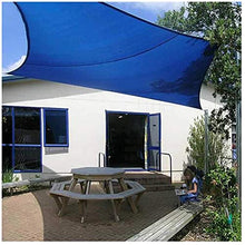 LINGXING Vela Ombreggiante, Tettuccio Parasole da Giardino Resistente all'Acqua Rettangolare 96,5% Blocco UV con Corda Libera (6X8m,Blu)