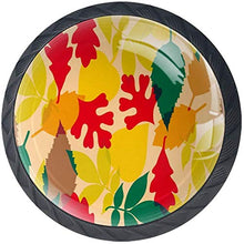 Foglie autunnali Giallo Arancione Verde Rosso Pomelli per Porta Set di 4 Pomelli per Mobili Manopole per Cassetti Cucina Armadio Vetro