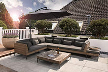 909 OUTDOOR Ombrellone Decentrato da Giardino, Ombrellone Pensile in Poliestere e Metallo con Fodera, Parasole Nero da Giardino con inclinazione Regolabile