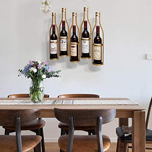 Portavini Portabottiglie retrò A Parete, Espositore per Vino in Ferro Battuto, Portabottiglie da Cucina per Ristorante, Portabottiglie, 5 Bottiglie