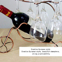 YKW Creativo Wine Rack Bottiglia di Vino Rosso portaocchiali appende Upside-Down Coppa Calici Display Rack (Color : Bronze)