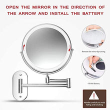 BJH Specchio da Barba da 8 '' Specchio da Bagno con ingrandimento 1X / 10X, 360 °; Girevole, Alimentato da 4 batterie AAA (Non Incluse)