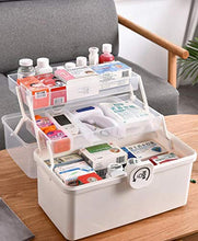 Contenitore per medicina di pronto soccorso, contenitore per pillole di droga, contenitore portatile per medicine, contenitore (blu, 34 x 19 x 21 cm)