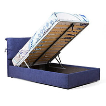 Goldflex - Letto Imbottito Contenitore MOD. Juanita, Compresa Rete Ortopedica Piazza E Mezza 120x200 Sollevamento Verticale, Pistoni a Gas, Rivestimento Alessia 19 Avio SFODERABILE, Made in Italy