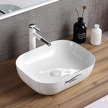 NgMik Risciacquare Il Piano di Lavoro Resistente E Facile da Pulire Geometria Modern Bathroom Vessel Sink sopra Il Contro Art Bacino for L'armadietto del Lavabo Vanity Lavello