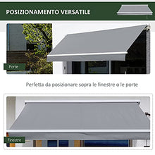 Outsunny Tenda da Sole per Esterno 250x200cm, Tenda a Bracci Avvolgibile, Tenda Ombreggiante a Rullo, Grigio