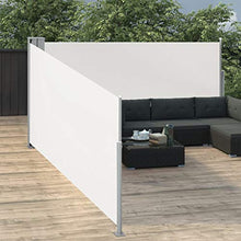 Festnight Tenda da Sole Laterale Retrattile, Tende da Sole Paravento Laterale, Tenda da Esterni 120x1000 cm Crema