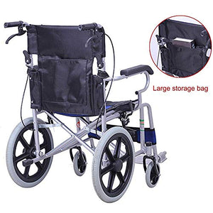 Accessori per la casa Anziani Disabili Trasporto leggero Sedia a rotelle portatile pieghevole per adulti 11 kg con freni per allattamento Pedale in tubo di acciaio spesso può essere ruotato in nero