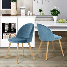 Coavas Sedie da Pranzo Sedie per Sala d'attesa e Studio Set di 2 Morbidi Cuscini in Velluto Sedile e Schienale, con Gambe in Metallo, Sedie per Sala Studio, Sala da Pranzo e Soggiorno, Blue