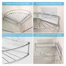 Mensola doccia Doccia angolare Caddy, Scaffale doccia a parete con adesivo, Sus304 Scaffale per il bagno in acciaio inox Nessuna perforazione, organizzatore di stoccaggio per servizi igienici, cucina