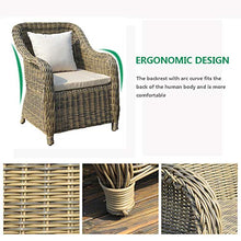 Set di Mobili da Giardino per Esterni, Set di Combinazioni di Sedie in Rattan per Famiglie da 5 Pezzi con Tavolino in Vetro Mobili da Conversazione in Vimini da Giardino per Tutte Le Stagioni