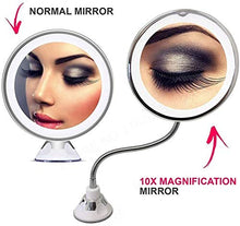 HMMN Specchio di Trucco ingranditore Illuminato a LED a 360 Gradi, Specchio per vanità di ingrandimento del Bagno con Ventosa Specchio da Viaggio con Girevole