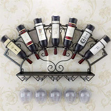 Armadietto del Vino Portabottiglie A Parete Portabottiglie da Vino in Metallo Porta Calici da Vino in Metallo Porta Calici da Vino Ripiani Portaoggetti - Contiene 7 Bottiglie E 5 Bicchieri ，86X13X40C