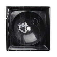 Yuchengstone - Lavabo Grande in Marmo Nero, Quadrato, con Motivo Decorativo, Pezzo Unico, Dimensioni: 47,5 x 47,5 x 14 cm (L x P x A), Peso: ca. 20 kg