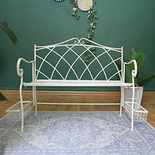 Stool 51.5in panchina Giardino retrò Panca in difficoltà, Panca in Metallo a Due posti con sedute Lounge Patio, Outdoor antiruggine e Resistente alle intemperie Sedia Portico Mobile Ingresso Ponte