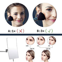 MTXJ Specchio Ingranditore da Parete X3 e Specchio Piatto, Girevole 360 °, Allungabile e Finitura Cromata per Bagno, Spa, Hotel Specchietto da Trucco