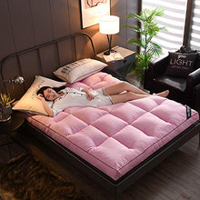 QVIVI Materasso Futon Addensato, Materassi Letto Trapuntato Soffice Tatami Materasso Pavimento Futon Pieghevole Antiscivolo Materasso da Campeggio Portatile Pink 1.5 * 2M