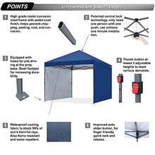 ABCCANOPY Gazebo pop-up 2 x 2 m con due pareti del sole completamente impermeabile commerciale rifugio istantaneo, borsa con ruote, 4 pali