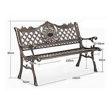 Panchina per terrazza del parco Panchina per il tempo libero all'aperto, Panchina da giardino retrò in alluminio pressofuso resistente alle intemperie, Panchine da giardino decorative nel cortile e
