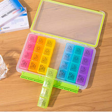 Portapillole Pill Box portatile della famiglia Rotary Piccolo Pill Box portatile Una settimana Dispensing Viaggi Pill Box pacchetto Pill Box Armadietti farmacia