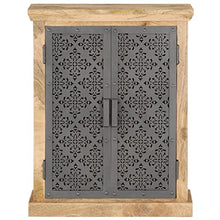 vidaXL Legno Massello di Mango Credenza con Ante in Acciaio Madia Mobile Armadietto Armadio Mobiletto Alto Portaoggetti Cassa Mobili 60x35x75 cm
