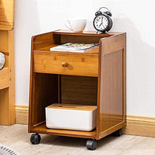 NL Comodini Camera da Letto Armadio da Comodino con Cassetto, Spostamento con Ruote Tavolino da Letto