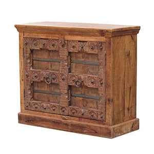 Casa Moro | Cassettone orientale Douha 100x45x92 cm (L/I) con frontale intagliato a mano | credenza stretta in vero legno di mango | comodino per una vita semplicemente bella | CA502180