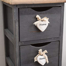 Rebecca Mobili RE4560 Cassettiera Comodino 4 Cassetti Legno Paulownia Grigio Shabby Camera Bagno Ingresso, 71x25x25 cm - Art. RE4560