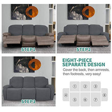 HUANXA Elastico 1 2 3 Posti Poltrona Salvadivano, 8pezzi Poltrona Relax Copridivano Cani Gatti Bambini Divano Telo Protezione Copridivano-Grigio Scuro-3 Posti(8pezzi)