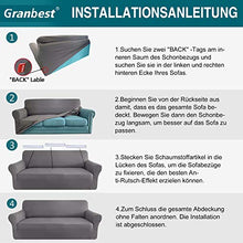 Granbest, copridivano Spesso, Elasticizzato, Elegante, Rivestimento per mobili, Antiscivolo, AntiGraffio, Tessuto Jacquard Spandex (3 posti, Grigio Chiaro)