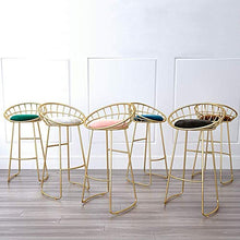 ZEH Sedia da Pranzo, tappezzeria bracciolo, seggiolone, Sgabello Sgabello da Bar Nordico con Schienale e poggiapiedi, Imbottito, Struttura in Ferro, a Colazione FACAI (Color : 65cm, Size : 65Cm)