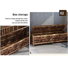 Panchina del Parco Panche Portaoggetti Esterno, Panca da Patio Legno Massello Resistente Intemperie con Cuscini, Panchina da Cortile con Schienale Braccioli, Utilizzato Riporre Attrezzi Giardinaggio