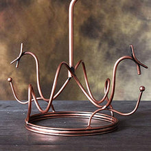KDOAE Portabici da Tavolo 6 calici di Vetro Rack Supporti Tavolo Vino Bagagli Montanti Bronzo for Piccoli Zona Bar con 2 Bottiglie Free Standing controsoffitto del Vino del Metallo per Cabinet Bar