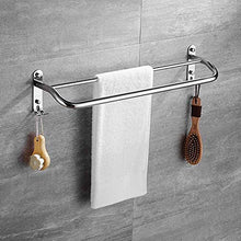 AINIYF Bagno Bagno Doccia Mensola Organizzatore Parete portasciugamani Punch Libero Doppio Hanging Asta Acciaio Inox 304, 2 Metodi di Installazione (Dimensioni: 50cm)