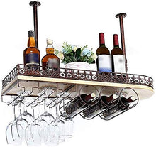 LLT Wine Rack, Della Novità Della Decorazione Della Parete Rack, Wine Rack Mensola Di Vetro a Soffitto Attaccatura Del Supporto Di Vino Solido Legno per il Vino in Vetro Metallo Rack Calice Mensola D