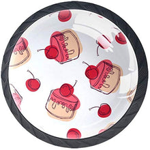 Cherry Dessert Dolci Cupcakes Pomelli per Porta Set di 4 Pomelli per Mobili Manopole per Cassetti Cucina Armadio Vetro
