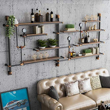 MoDi Wine Rack Retro Style Industriale Tubo di Acqua A Parete Vino Rack (L120 * W20 * H80cm)