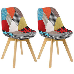N/A Un Set di 2 sedie da Pranzo in Stile Nordico in Stile Medievale, sedie in Legno di faggio dal Design retrò, Adatte per Cucina, Sala da Pranzo (Rossa)
