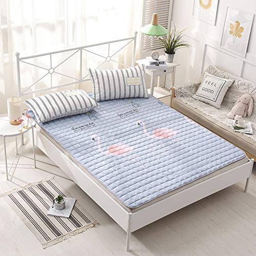 Nileco Topper Completo Trapuntato Mattress, Pieghevole Tatami Tappetino Cotone Materasso Futon Twin Pad Giapponese Traspirabilità Lavabile Coprimaterasso-c 150x200cm(59x87inch)